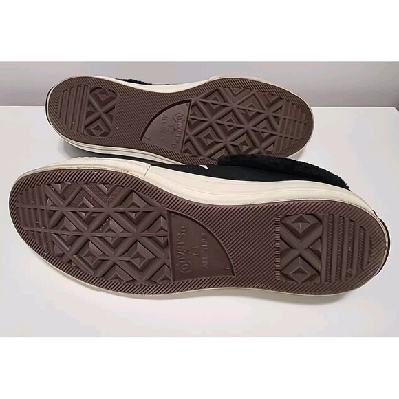 Converse Unisex Sneakers One Star Black Leather Fur Fleece Ox Jack Purcell M7 W9 - Picture 6 of 6